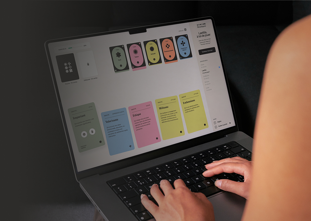 Brandquest en jeu sur ordinateur portable
